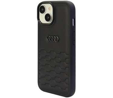 Audi GT Leather Back Case - Apple iPhone 15 Plus (6.7") - Zwart Zwart