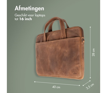Accezz Leather Laptop schoudertas