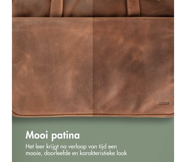 Accezz Leather Laptop schoudertas
