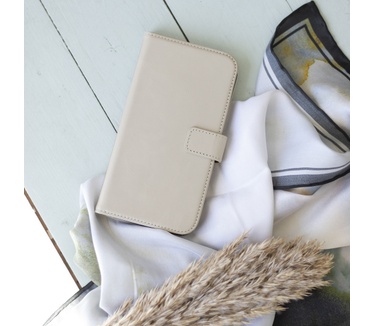 Selencia Echt Lederen Bookcase Samsung Galaxy S21 Plus - Lichtgrijs