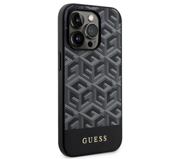 Guess G-Cube MagSafe Back Case Apple iPhone 14 Pro (6.1") - Zwart Zwart