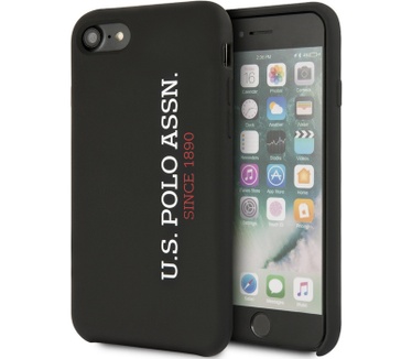 U.S. Polo Silicone Hard Cover Apple iPhone 7/8/SE (2020) - Zwart  Zwart