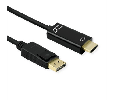 Roline DisplayPort Kabel DP - UHDTV, Slim, M/M, zwart, 2 m