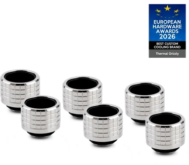 Thermal Grizzly DeltaMate Fitting - HT16 Gloss Nickel (6-Pack)