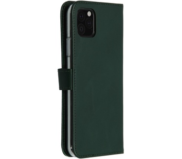 Selencia Echt Lederen Bookcase iPhone 11 Pro Max - Groen