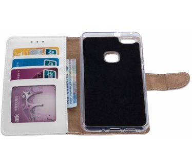 Luxe Lederen Bookcase hoesje voor de Huawei P10 Lite - Wit (Huawei P10 Lite) Wit