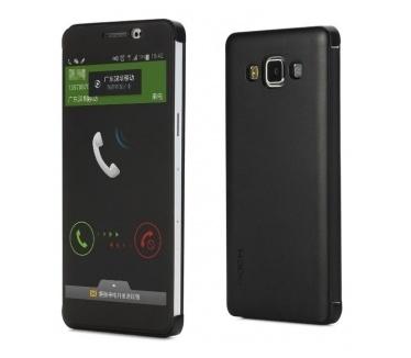 Rock Invisible View Case Samsung Galaxy A5 - doorzichtig flip hoesje - zwart
