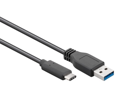 Eeconn USB 3.1 Gen1 Kabel, C - A male, Zwart, 1m