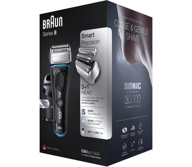 Braun Series 8 8365cc Volgende Generatie Elektrisch Scheerapparaat, Clean&Charge-station, Zwart