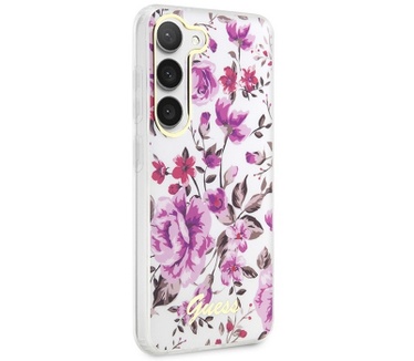Guess Flower Back Case - Samsung Galaxy S23 (S911) - Wit Wit