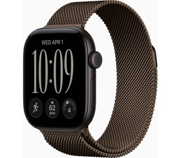 Apple Watch Watch Series 12 42mm Brons (Bronzen Milanese Band), Zwart (Zwart)