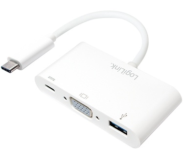 LogiLink 0.14m, 2xUSB-C/VGA+USB-A