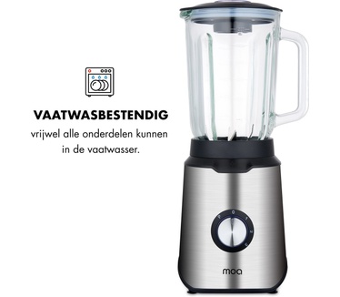 MOA Blender met glazen kan - Smoothie Maker - IJscrusher - 1,5 liter - 1000 Watt - TB61