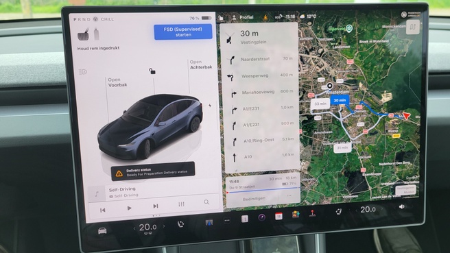 Tesla FSD start route