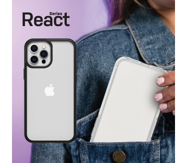 Otterbox React Series voor Apple iPhone 12/iPhone 12 Pro, transparant/zwart