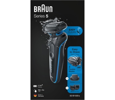 Braun Series 5 50-B1500s Elektrisch Scheerapparaat, Blauw