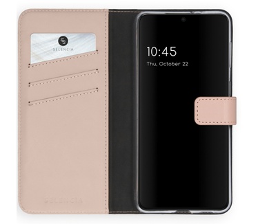 Selencia Echt Lederen Bookcase Samsung Galaxy S21 - Roze