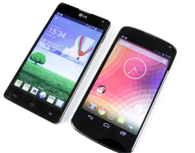 LG Optimus G (links) en Nexus 4 (rechts)