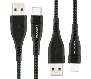 Mojogear 2x USB-C naar USB kabel Extra Sterk [DUOPACK] Grijs, Zwart