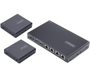 Startech.com 4-Port HDMI Extender en Splitter Over CAT6, 4K 60Hz, Tot 70m, 1x4 HDMI over Ethernet Distributie Kit met IR en Power Over Cable