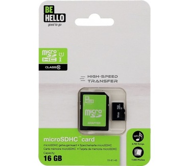 Be Hello Micro SDHC Class 10 With Adapter 16GB