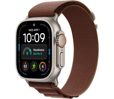 Apple Alpine-bandje - Bordeauxrood (49 mm) - S - Naturel titanium