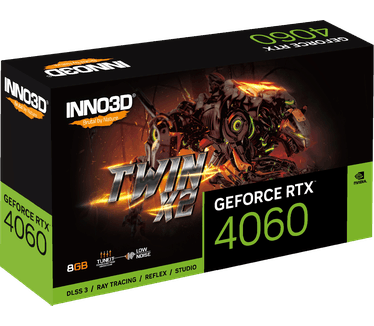 Inno3D GEFORCE RTX 4060 TWIN X2 - Videokaart - 8GB GDDR6 - PCIe 4.0 - 1 x HDMI - 3x DisplayPort