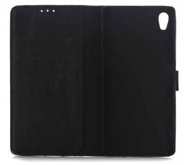 Kees Lederlook Portemonnee Hoesje Sony Xperia Z5 - Zwart