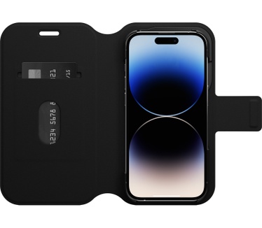 Otterbox OtterBox Strada Via Case voor iPhone 14 Pro, Schokbestendig, Valbestendig, Slank, Soft Touch Beschermende Folio Case met Kaarthouder, 2x Getest volgens Militaire Standaard, Zwart
