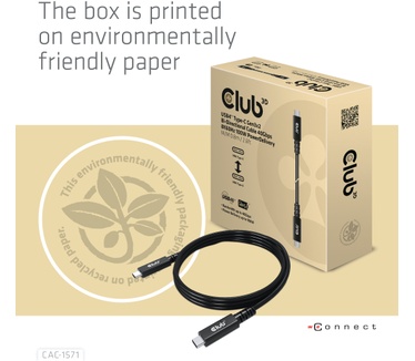 Club 3D CAC-1571 USB4 Type-C Gen3x2 40Gbps 8K60Hz 100W PowerDelivery Zwart