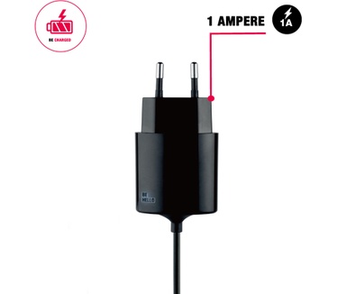BeHello Travel Charger 30 pin with Cable (1,2m) 1A Straight Black