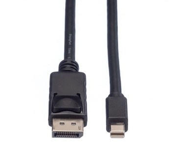 Roline DisplayPort kabel, DP Male - Mini DP Male, TPE, zwart, 5 m