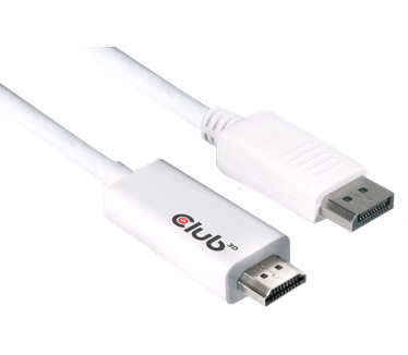 Club 3D Club3D Display Port 1.2 Kabel naar HDMI 2.0 Adapter 3Meter Wit