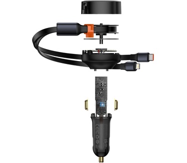 Baseus Enjoyment Retractable 2-in-1 Car Charger