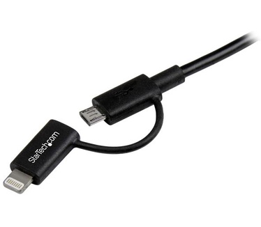 Startech.com Apple Lightning of Micro USB naar USB kabel 1 m zwart