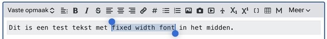 Wysiwyg visuele editor “Vaste opmaak optie” - stap 3