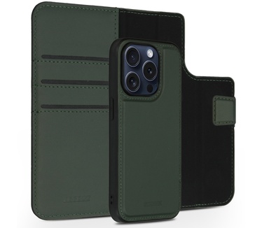 Accezz Premium Leather 2 in 1 Wallet Bookcase iPhone 15 Pro - Groen