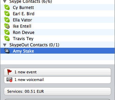 Skype for Mac OS X screenshot