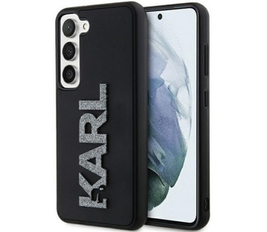 Karl Lagerfeld 3D Glitter Back Case - Samsung Galaxy S23 - Zwart Zwart