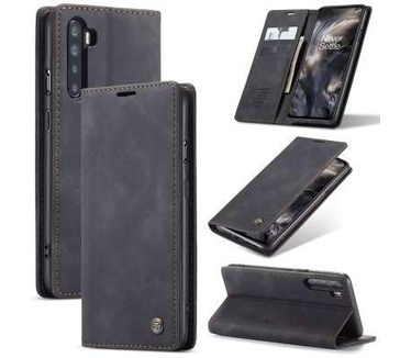 Caseme OnePlus Nord Retro Wallet Case - Zwart