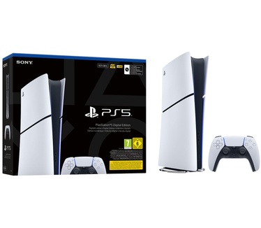 Sony PlayStation 5 Slim 825GB Digital Edition Wit, Zwart
