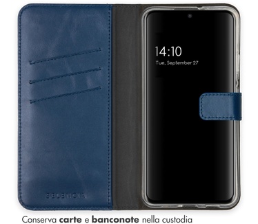 Selencia Echt Lederen Bookcase Samsung Galaxy S22 Plus - Blauw