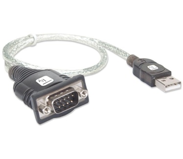 Techly USB to Serial Techly Adapter Converter in Blister IDATA USB-SER-2T Transparant, Zwart