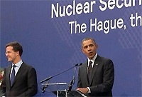 Obama met Rutte tijdens de NSS. Foto: NSS.