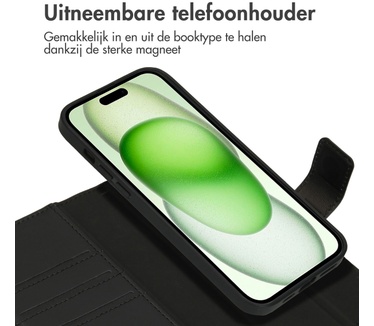 Accezz Premium Leather 2 in 1 Wallet Bookcase iPhone 15 Plus - Zwart