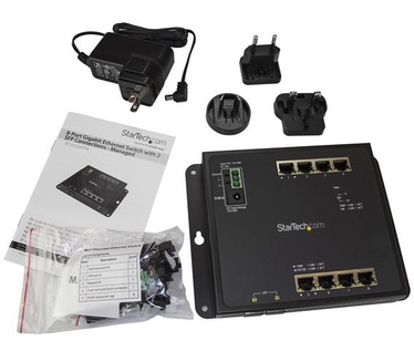Startech.com 8 poorts Gigabit ethernet switch met 2 open SFP sleuven