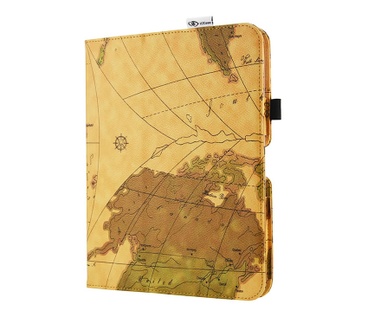 i12Cover Retro Case Samsung Galaxy Tab 3 10.1 en Tab 4 10.1 Worldmap Design