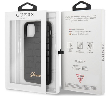Guess Crocodile Hard Case Apple iPhone 11 Pro Max (6.5") - Zwart  Zwart