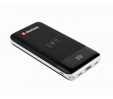 Swissten All-In-One Powerbank - 10.000 mAh - Draadloze Powerbank - USB & USB-C - Geschikt voor o.a. Apple iPhone / Samsung - Zwart