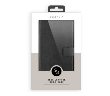 Selencia Echt Lederen Bookcase Huawei P30 Pro - Zwart